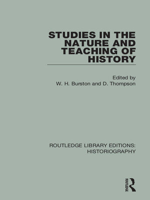 cover image of Studies in the Nature and Teaching of History